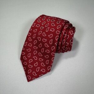 Countess Mara Luxury Tie Red Geometric All Over Print 100% Silk Necktie‎